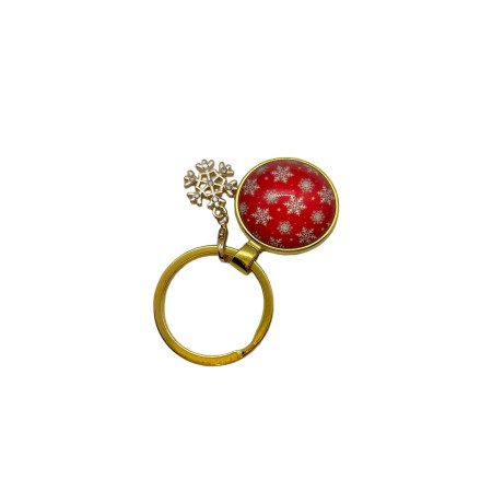 keychain goldplated snowflakespattern and metallic snowflakes1
